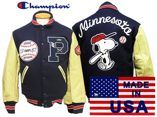 Champion SNOOPY スヌーピー コラボスタジャンアメリカ製 - アウター